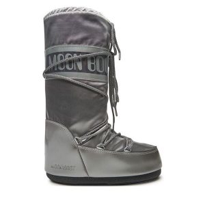 Śniegowce Moon Boot. Szare buty zimowe Moon Boot, bez obcasa, bez zapięcia. Za 989,99 zł.