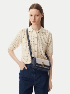 Tommy Hilfiger Torebka Th Script Flap Crossover Canvas AW0AW18737 Kremowy. Białe torebki klasyczne TOMMY HILFIGER, bez wzorów, z materiału, bez dodatków. Za 618,99 zł.