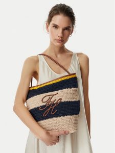 Tommy Hilfiger Torebka Th Nautical Bucket Crochet Str AW0AW18814 Kolorowy. Torebki klasyczne TOMMY HILFIGER, bez wzorów, z materiału, bez dodatków. Za 533,99 zł.
