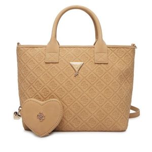 Torebka Guess. Brązowe torebki klasyczne Guess, z aplikacjami, bez dodatków. Za 299,99 zł.