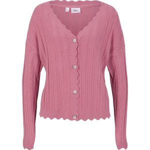 Krótki sweter rozpinany ażurowy ze zrównoważonej wiskozy. Czarne kardigany bonprix, z wiskozy. Za 92,99 zł.