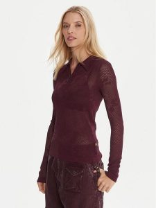 G-Star Raw Bluzka Pointelle D26657-B754 Bordowy Slim Fit. Czerwone bluzki G-Star Raw, m, bez wzorów, z wiskozy, retro, bez kołnierzyka, bez ramiączek. Za 379,99 zł.