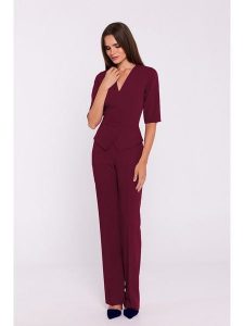 Stylove Kombinezon w kolorze bordowym rozmiar: S. Czerwone kombinezony Stylove, s, bez wzorów, bez kołnierzyka, bez ramiączek. Za 251,95 zł.