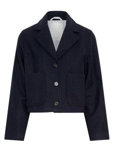 MOSS COPENHAGEN Kurtka przejściowa "Keola" w kolorze granatowym rozmiar: M/L. Niebieskie kurtki Moss Copenhagen, l, bez wzorów, z wełny, bez kaptura. Za 280,45 zł.
