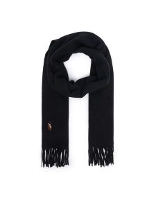 Polo Ralph Lauren Szal 449891308001 Czarny. Czarne rękawiczki Polo Ralph Lauren, bez wzorów, z wełny. Za 599,99 zł.