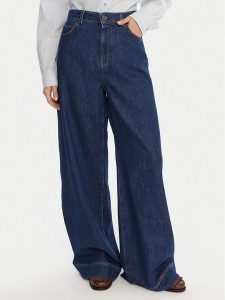 Weekend Max Mara Jeansy Ciro 2525186042 Granatowy Wide Leg. Niebieskie jeansy Weekend Max Mara, bez wzorów, z bawełny. Za 599,99 zł.