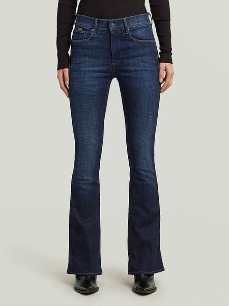 G-Star Dżinsy - Bootcut fit - w kolorze granatowym rozmiar: W29/L32. Niebieskie jeansy G-Star, z aplikacjami, ze skóry. Za 215,77 zł.