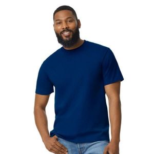 Koszulka Unisex Dla Dorosłych Softstyle Midweight. Niebieskie bluzki GILDAN, xl, bez wzorów, sportowe, bez kołnierzyka, bez ramiączek. Za 39,99 zł.