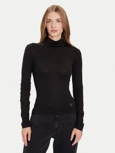 Guess Golf W4BP14 KCGM2 Czarny Slim Fit. Czarne golfy Guess, z aplikacjami, z syntetyku. Za 219,99 zł.