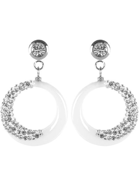 MENTHE À L'O Kolczyki-wkrętki z kryształami rozmiar: onesize. Białe kolczyki MENTHE À L'O, z kryształem, ceramiczne. Za 135,17 zł.