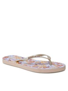 Jenny Fairy Japonki SS22-125DSTC Beżowy. Brązowe klapki Jenny Fairy, bez wzorów, z syntetyku, bez obcasa. Za 47,99 zł.