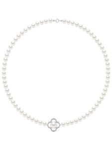 ATELIERS SAINT GERMAIN Naszyjnik perłowy w kolorze białym z cyrkoniami - dł. 45 cm rozmiar: onesize. Białe naszyjniki ATELIERS SAINT GERMAIN, z cyrkonią, srebrne. Za 391,99 zł.