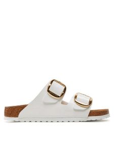 Birkenstock Klapki Arizona Bb Bf 1019818 Biały. Białe klapki Birkenstock, bez wzorów, ze skóry, bez obcasa. Za 436,99 zł.