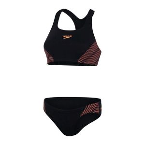 Strój kąpielowy damski Speedo Placement 2Piece. Czarne bikini Speedo, bez wzorów. Za 179,99 zł.