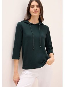 Cecil Bluza w kolorze ciemnozielonym rozmiar: M. Zielone bluzy Cecil, m, bez wzorów, z kapturem. Za 104,89 zł.
