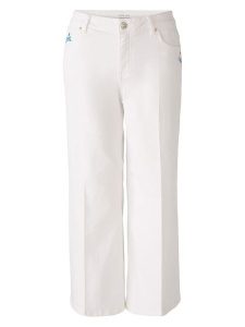 Oui Dżinsy - Comfort fit - w kolorze białym rozmiar: 34. Białe jeansy Oui, bez wzorów. Za 136,13 zł.
