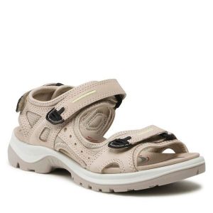 Sandały ECCO. Brązowe sandały ecco, bez wzorów, bez obcasa, na płaskiej podeszwie, bez zapięcia. Za 499,99 zł.