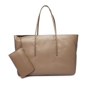 Torebka Calvin Klein. Brązowe shopper bag Calvin Klein, bez wzorów, bez dodatków. Za 699,99 zł.
