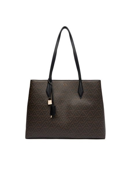 Aldo Torebka Maela 14076941 Brązowy. Brązowe shopper bag ALDO, bez wzorów, ze skóry, bez dodatków. Za 279,99 zł.
