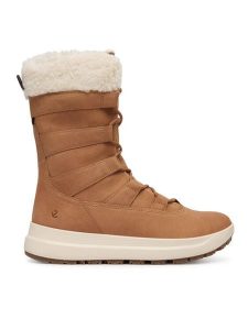 ECCO Śniegowce Solice 42021302291 Brązowy. Brązowe buty zimowe ecco, z nubiku, bez obcasa, bez zapięcia. Za 949,99 zł.