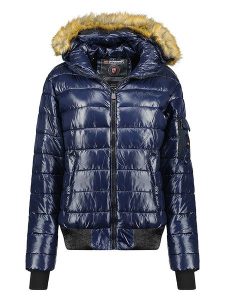 Geographical Norway Kurtka zimowa "Bassima" w kolorze granatowym rozmiar: XL. Niebieskie kurtki Geographical Norway, na zimę, xl, bez wzorów, z puchu, bez kaptura. Za 141,52 zł.