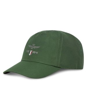 Czapka z daszkiem Aeronautica Militare. Zielone czapki AERONAUTICA MILITARE, bez wzorów. Za 149,99 zł.