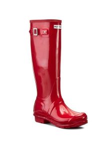 Hunter Kalosze Original Gloss WFT1000RGL Czerwony. Czerwone kalosze Hunter, bez wzorów, z kauczuku. Za 379,99 zł.