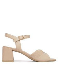 Caprice Sandały 9-28301-46 Beżowy. Brązowe sandały Caprice, bez wzorów, ze skóry, bez obcasa, na słupku, bez zapięcia. Za 228,99 zł.
