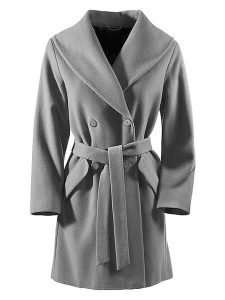 Heine Wełniany płaszcz w kolorze szarym rozmiar: 42. Szare płaszcze Heine, bez wzorów, z tkaniny, bez kaptura. Za 183,15 zł.