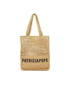 Patrizia Pepe Torebka 2B0124/V039 Beżowy. Brązowe torebki klasyczne Patrizia Pepe, bez wzorów, z tworzywa sztucznego, bez dodatków. Za 639,99 zł.