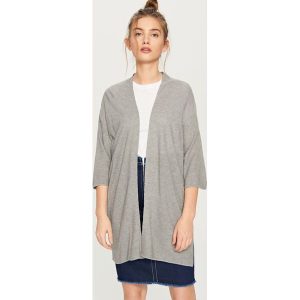 Luźny kardigan - Jasny szar. Szare swetry oversize marki Reserved. W wyprzedaży za 39,99 zł.