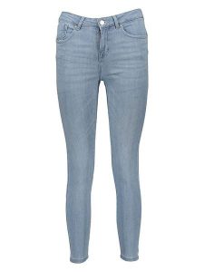 ONLY Dżinsy - Skinny fit - w kolorze błękitnym rozmiar: XS/L32. Niebieskie jeansy ONLY, z aplikacjami, ze skóry, z podwyższonym stanem. Za 70,24 zł.