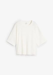 T-shirt z czystej bawełny organicznej. Czerwone t-shirty bonprix, bez wzorów, z bawełny, bez kołnierzyka, bez ramiączek. Za 74,99 zł.