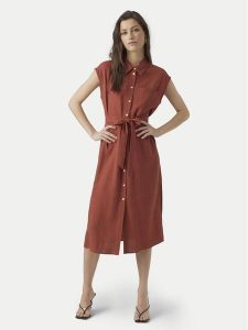 Vero Moda Sukienka koszulowa Mymilo 10282532 Czerwony Regular Fit. Czerwone kombinezony Vero Moda, m, bez wzorów, z wiskozy, bez kołnierzyka, bez ramiączek. Za 129,99 zł.