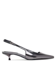 Calvin Klein Sandały Kitten Heel Pump Sling Mirr Lth HW0HW03275 Czarny. Czarne sandały Calvin Klein, bez wzorów, ze skóry, bez obcasa, na szpilce, bez zapięcia. Za 569,99 zł.