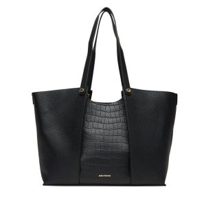Torebka GINO ROSSI. Czarne shopper bag Gino Rossi, bez wzorów, bez dodatków. Za 329,99 zł.