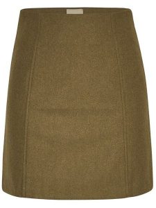 MOSS COPENHAGEN Spódnica "Isabelle" w kolorze khaki rozmiar: L. Brązowe spódnice Moss Copenhagen, na co dzień, l, bez wzorów, z wełny, mini. Za 127,35 zł.