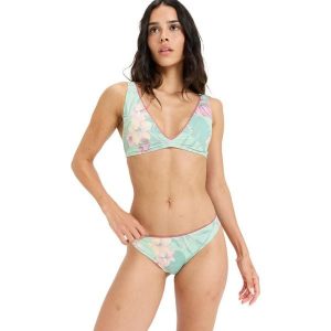 Majtki bikini typu cheeky dla Kobiety INTO THE SUN Zielony. Zielone bikini Roxy, bez wzorów, z elastanu. Za 113,60 zł.