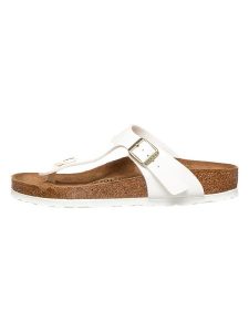 Birkenstock Japonki "Gizeh" w kolorze białym rozmiar: 39. Białe klapki Birkenstock, bez wzorów, z otwartym noskiem, bez obcasa. Za 257,95 zł.