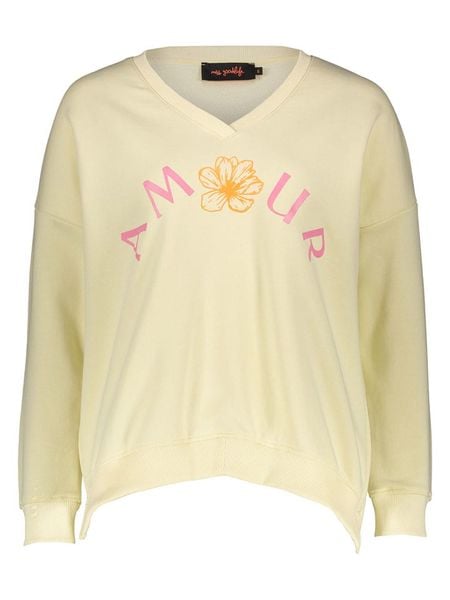 Miss goodlife Bluza "Amour" w kolorze jasnożółtym rozmiar: L. Żółte bluzy miss goodlife, l, bez wzorów, z bawełny, bez kaptura. Za 145,26 zł.