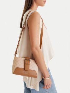 Nine West Torebka CEO-Liss-KY218 Beżowy. Brązowe listonoszki Nine West, bez wzorów, z materiału, bez dodatków. Za 179,99 zł.