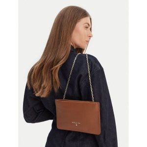 Torebka Patrizia Pepe. Brązowe torebki klasyczne Patrizia Pepe, bez wzorów, bez dodatków. Za 623,99 zł.