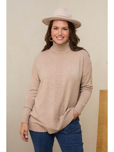 Curvy Lady Golf w kolorze szarobrązowym rozmiar: 38/40. Brązowe golfy Curvy Lady, bez wzorów, bez ramiączek. Za 152,99 zł.