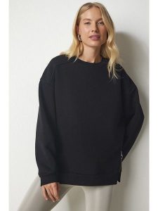 Happiness Istanbul Bluza w kolorze czarnym rozmiar: 40. Czarne bluzy Happiness Istanbul, bez wzorów, z bawełny, bez kaptura. Za 113,63 zł.