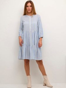 CULTURE Sukienka "Noor" w kolorze błękitno-białym rozmiar: XXL. Niebieskie sukienki Culture, xxl, bez wzorów, bez kołnierzyka, bez ramiączek, midi. Za 114,17 zł.