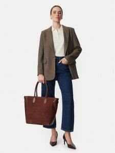 Guess Torebka HWANSS P6204 Brązowy. Brązowe shopper bag Guess, z aplikacjami, ze skóry, bez dodatków. Za 799,99 zł.