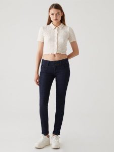 LTB Dżinsy "Molly" - Skinny fit - w kolorze granatowym rozmiar: W27/L34. Niebieskie jeansy LTB, z aplikacjami, z podwyższonym stanem. Za 79,03 zł.