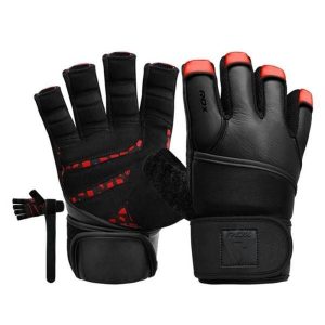 Rękawiczki RDX L4 Finger Weightlifting Leather. Czarne rękawiczki RDX SPORTS, bez wzorów. Za 99,99 zł.
