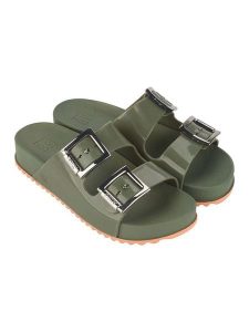 Zaxy Klapki "Partner III" w kolorze khaki rozmiar: 43. Brązowe klapki Zaxy, bez wzorów, z otwartym noskiem, bez obcasa. Za 87,19 zł.