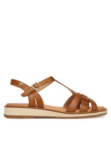 Pikolinos Sandały Roquetas W9B-0789 Brązowy. Brązowe sandały Pikolinos, bez wzorów, ze skóry, bez obcasa, na płaskiej podeszwie, bez zapięcia. Za 559,99 zł.